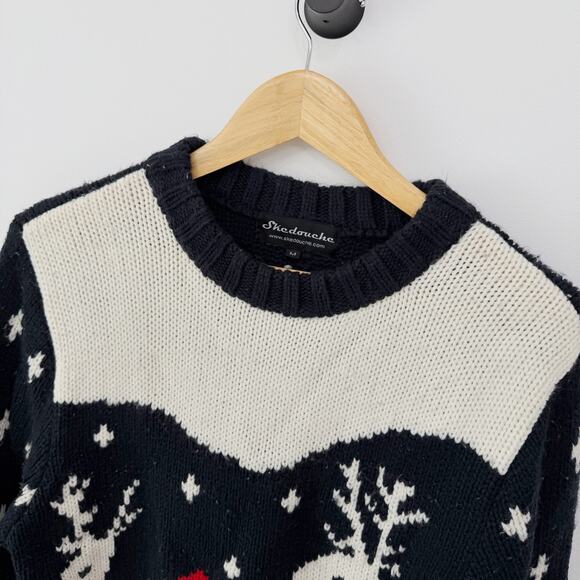 Unisex Skedouche Ugly Christmas Holiday Sweater Reindeer Size M - Picture 2 of 4